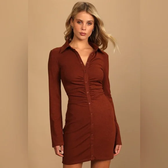 princess polly baby blue dress Dashing Black Ribbed Mock Neck Long Sleeve Bodycon Mini Dress main image 0